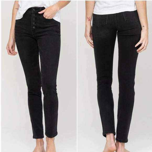 Black Front button fly jeans - Picture 4 of 6